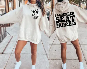 Passenger Seat Princess Vacay Quote Trip Summer Quote Hoodie Cotton Crewneck Fabric Fleece Spandex Womenswear Oversized Polyester Printed Sweaters