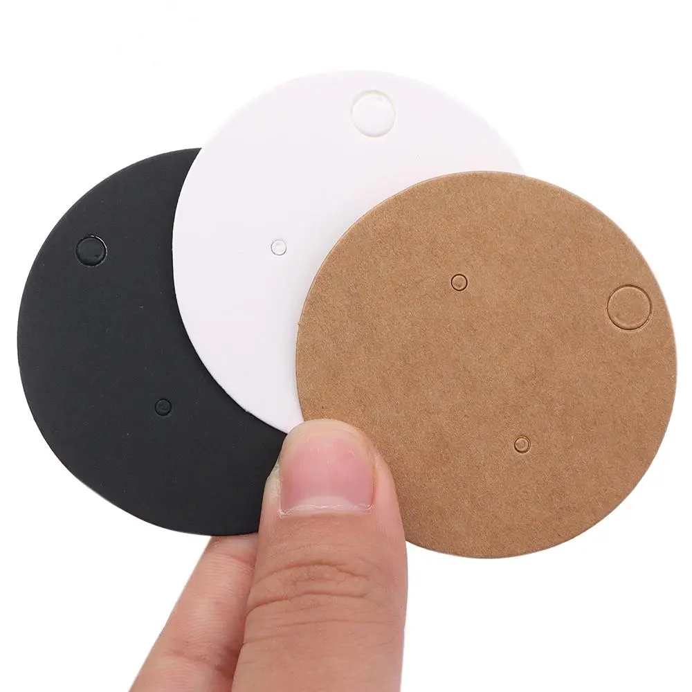 50pcs Round Cardboard Earring Holder Cards Tag Blank Paper Cards Cardboard For Hang Price Tag Jewelry Holder Retail Packaging