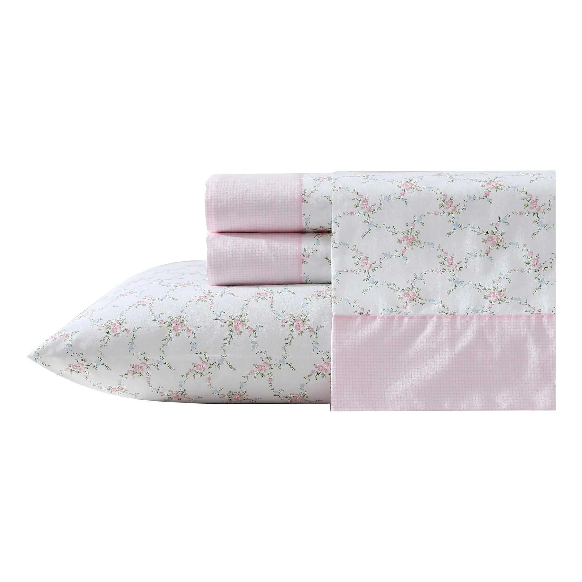 Laura Ashley Lynda Pink Queen Sheet Set