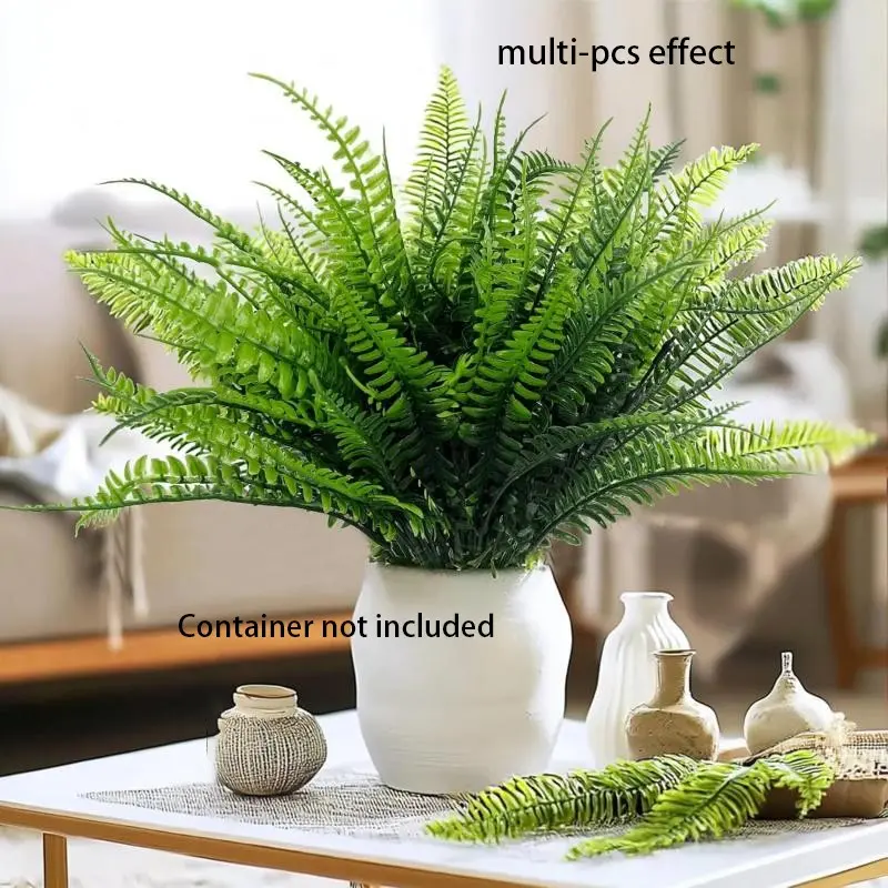 Outdoor UV-resistant artificial plants, anti-oxidation artificial flowers, fake Boston ferns, indoor and outdoor hanging flower pots, outdoor garden and courtyard decorations, home decorations, House Plants Decor, Mother's Day decorations