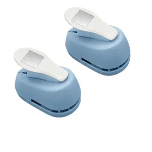 2pcs Rectangular Stamp Punch, Craft Hole Puncher for Paper, Square Hole Punch with Lockable Design, Premium Plastic & Stainless Steel, Portable for DIY Greeting Cards, Gift Tags, Scrapbooking
