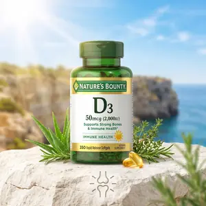Nature’s Bounty Vitamin D3 2000 IU (50mcg) - 350 Softgels Value Size for Immune & Bone Support