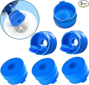 3 & 5 Gallon Water Jug Cap, 3 Pack Reusable Food Grade Silicone Replacement Cap for 55mm Standard/Screw/Crown Tops Water Bottle and Water Dispensers, Non-Spill & Leak Free
