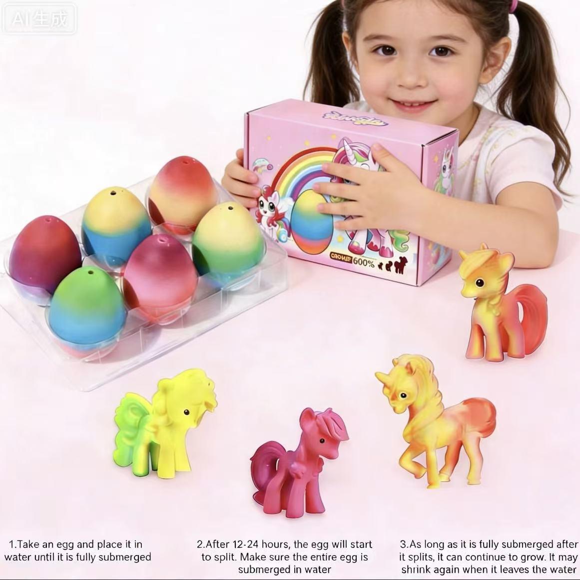 Water Grow Dinosaur Eggs Set (6 Pack) – Hatch & Expand Up to 600% with Educational Cards – Fun Science Activity Toy for Kids, Perfect for Indoor & Outdoor Play, Backyard & Party Activities