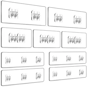 9-Pack Shower Caddy Adhesive Replacement - Transparent Shower Adhesive Strips, No Drilling Hooks for Bath Storage Shelves, Kitchen Racks, Basket & Soap Hol 2026 new