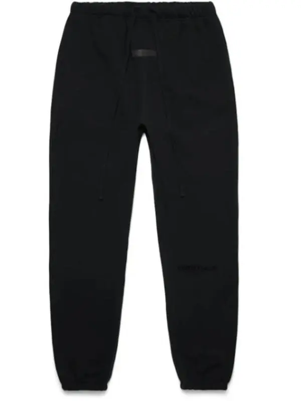 Fear of God Essentials Sweatpants SS22 Stretch Limo Black Medium Length Fitted Casual Minimalist Fashion with Logo Print and Front Pocket
