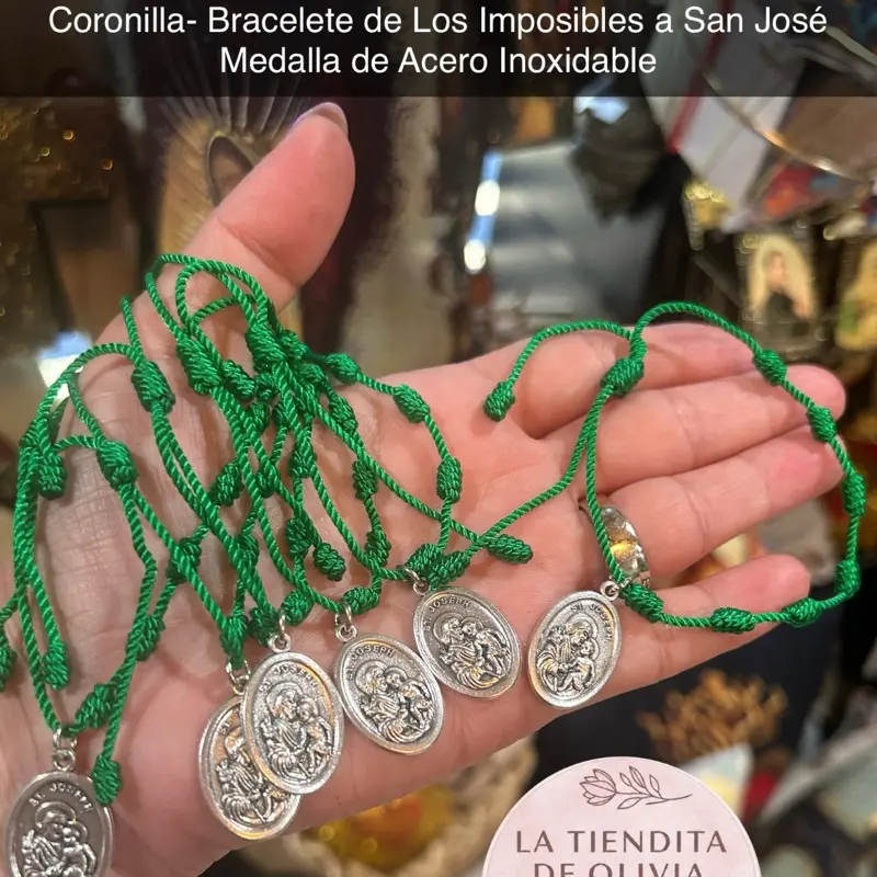 Coronilla- Bracelete de Los Imposibles a San José.  Medalla de Acero Inoxidable