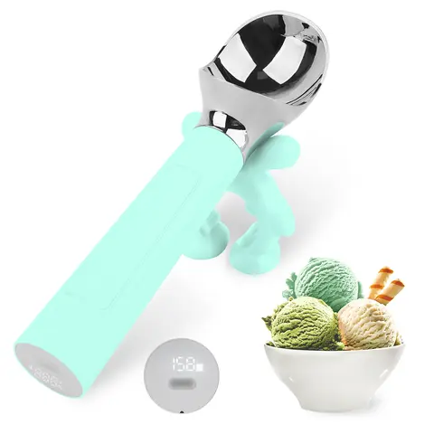 NEWEST Heated Ice Cream Scoop, Rechargeable Electric Ice Cream Scoop, Maximum Heating up to 158℉ for Hard Ice Cream