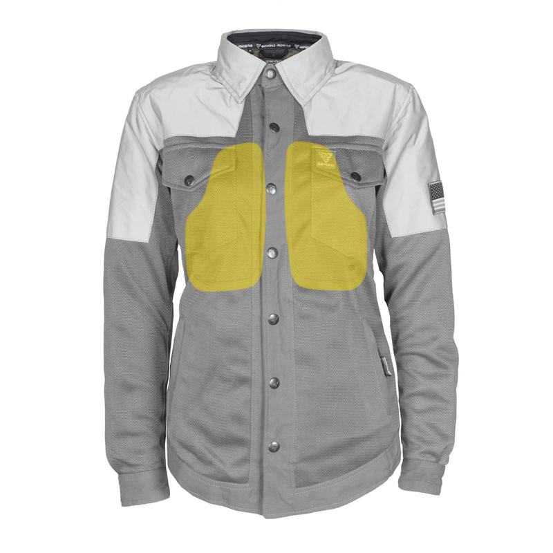 Summer Mesh Reflective Shirt "Twilight Titanium" for Women - Gray and Silver with Pads