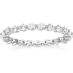 2mm  Wedding Band Cubic Zirconia Full Eternity Stackable Engment Ring Size 3-13