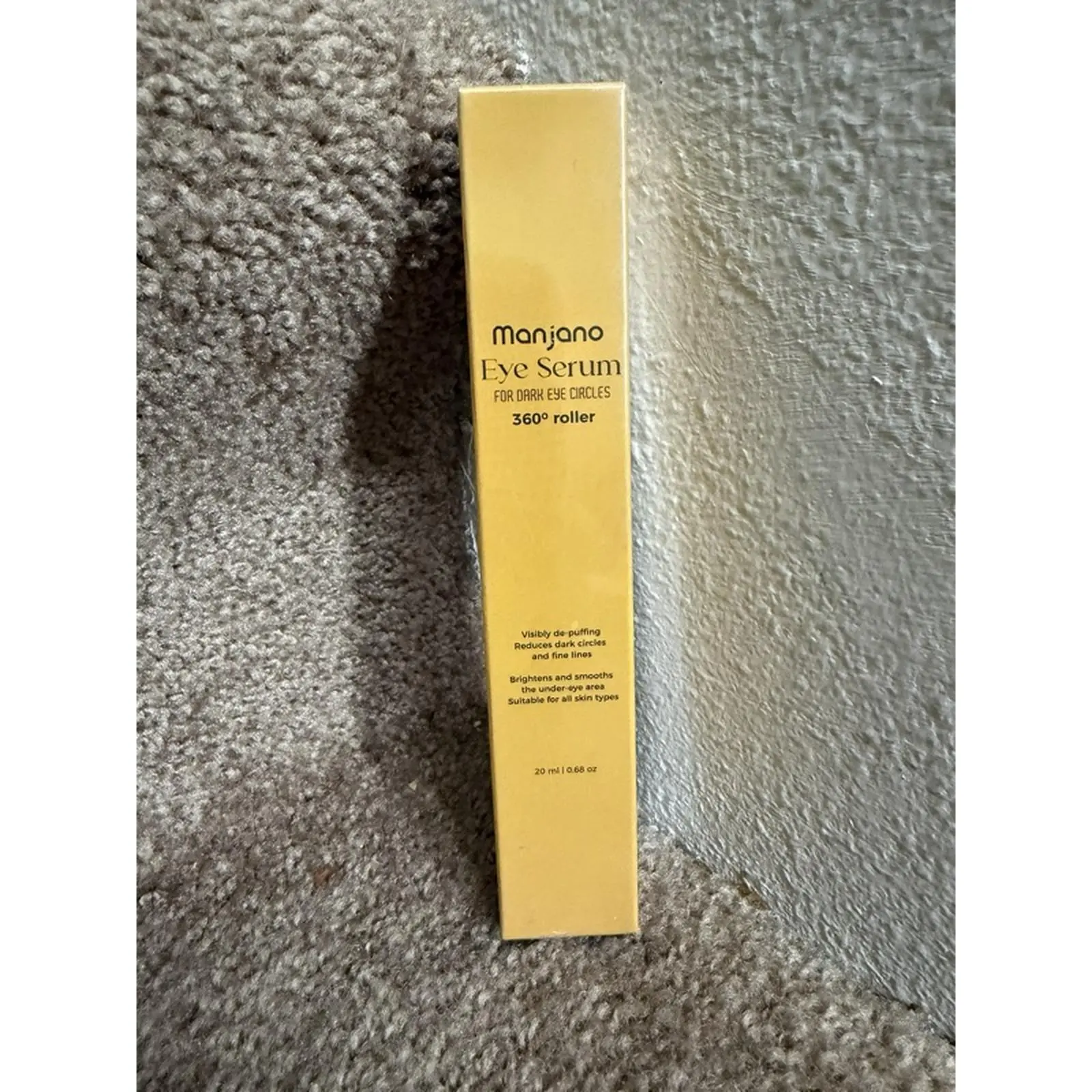 Manjano Under Eye Serum for Dark Eye Circles 360° Roller - 20ml - Brightens and Smooths - Suitable for All Skin Types