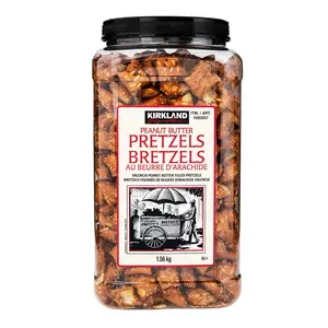 Kirkland Signature Peanut Butter Pretzels 55 oz 1.56 kg Jar of Flavorful Pretzels Filled with Valenca Peanut Butter