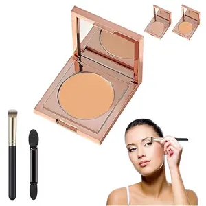 Colored Clay CC Undereye Corrector for Dark Circles – Medium-Tan Peach, Full Coverage Hydrating Under Eye Concealer with Brush, Lightweight Cream Color Corrector Makeup for Dark Spots, Puffy Eyes, Fine Lines & Brightening, Lightweight cream