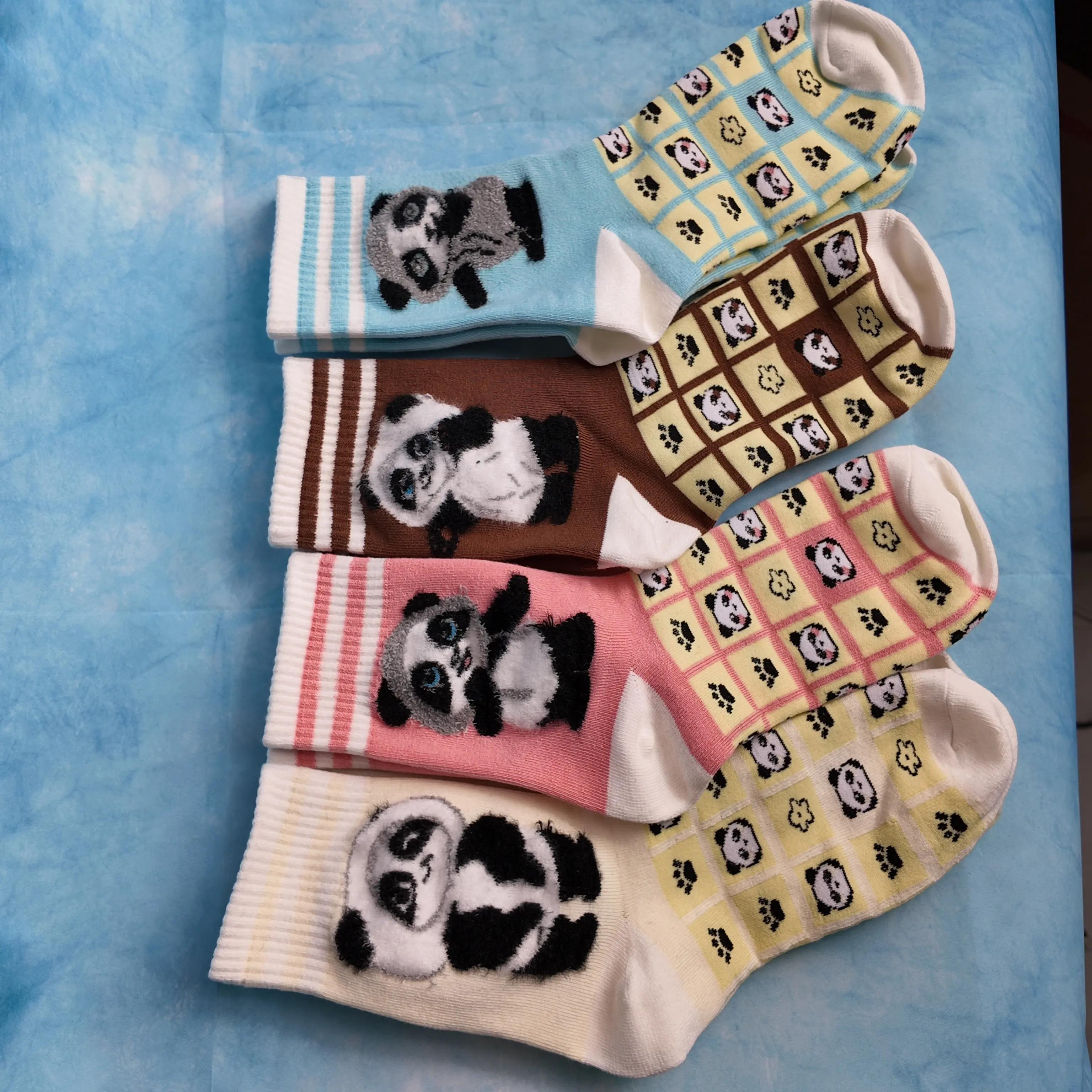 4 Pairs Cute Panda Fuzzy Socks Thick Warm Winter Set for Cozy Comfort