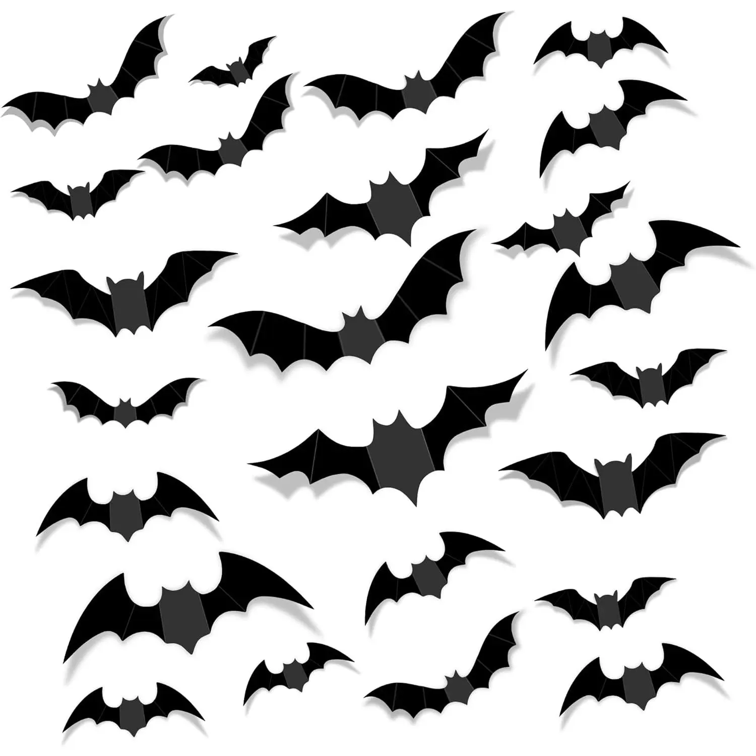 68Pcs 3D Realistic Bat Decorative Stickers, Halloween Home Decor for Indoor Party, Bedroom Window Use