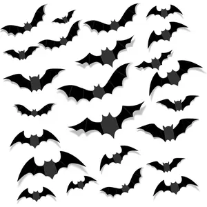 68Pcs Bats Wall Decor,Halloween Decorations 3D Bat Stickers,Halloween Decor Indoor Party Decorations,Realistic Bats for Indoor DIY Outdoor Bedroom Window Home Room Decals