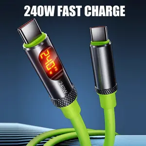 240w Super Fast Charging Cellphone Cable, Type-C to Type-C Digital Display Charger, Pd3.1 480mbps High-Speed Data Transfer Line