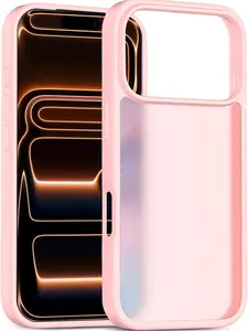 Phone Case Compatible with iPhone 17 Pro Max, Pink Case Translucent Protective Bumper Matte Hard Back Cover for 6.9 Inch