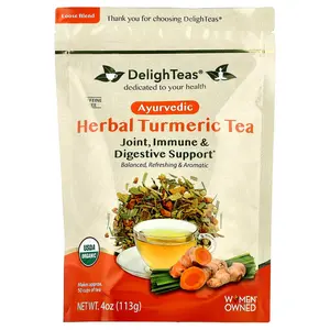 DelighTeas Ayurvedic Herbal Turmeric Tea, Loose Blend, Caffeine Free , 4 oz (113 g)