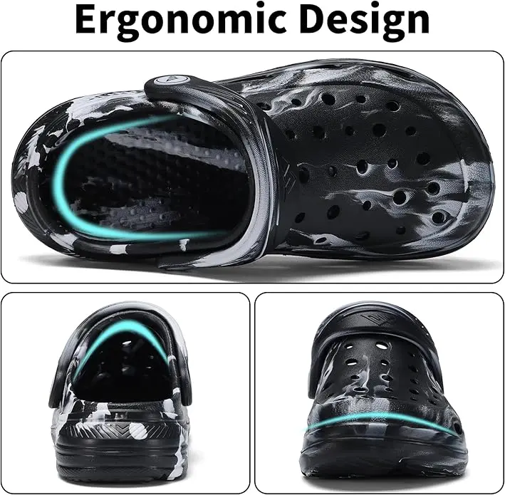 Kids' Soft EVA Clogs - Slip-On Water Shoes with Arch Support, Anti-Slip Soles, Wider Toe Box, Wet-Floor Grip for Boys & Girls (Below Ankle Synthetic Footwear)
