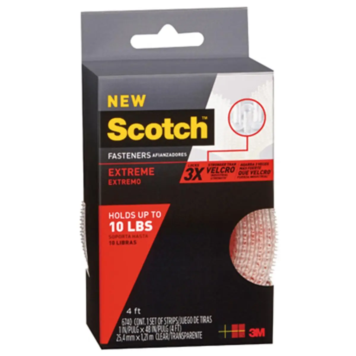 212 MAIN 3M Company RF6741 Black Extreme Fastener, 1 in. x 4 ft. Size, for Mounting Items, Mount Items