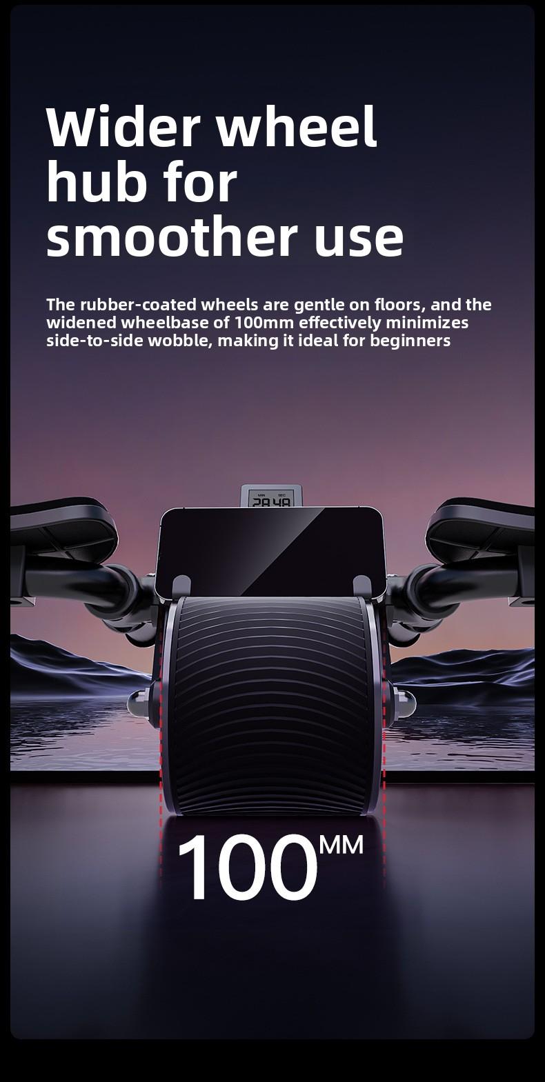 Abdominal wheel, factory direct sale, suitable for assisting core muscle training, automatically rebounds, equipped with a timer, ideal for home workouts, best choice for fitness enthusiasts