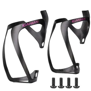 ICANIAN Carbon Fiber Bicycle Drink Water Bottle Holder Ultralight Bottle Cages 2-Pack for Road MTB Bike Gravel Cycling & EBikes Accessories