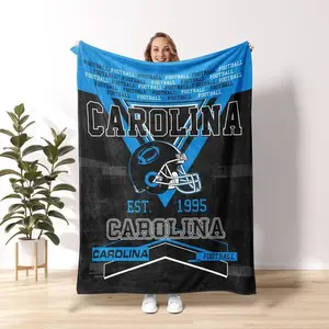 Carolina Football Blanket, Panther Blanket, Vintage Carolina Football Blanket, Carolina Football Fans Gift