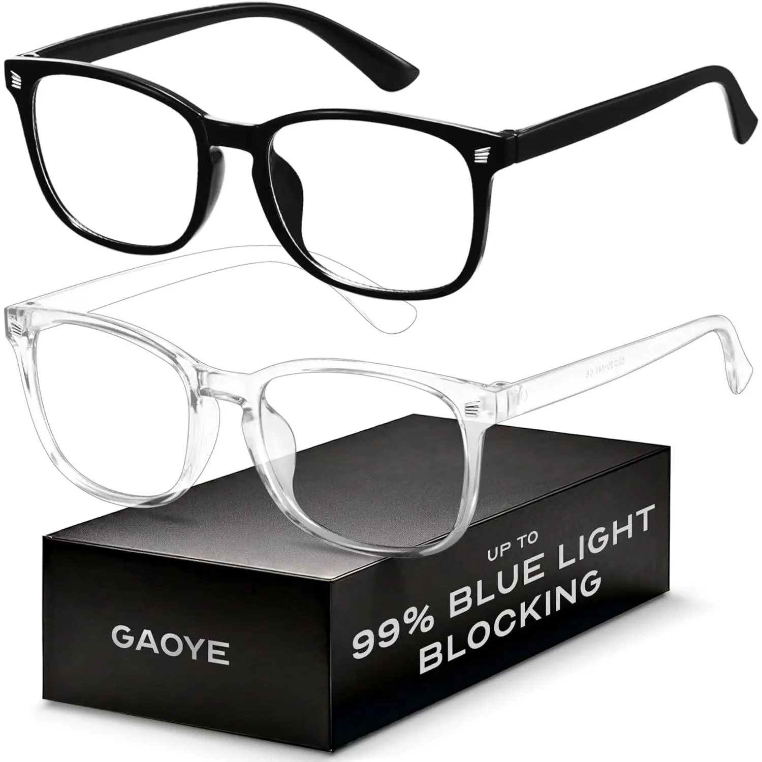 Polycarbonate Square Eyeglasses for Men, Lightweight Blue Light Blocking Frames with Anti-Reflective UV400 Lenses for Computer Gaming & Cosplay, Fake Frames
