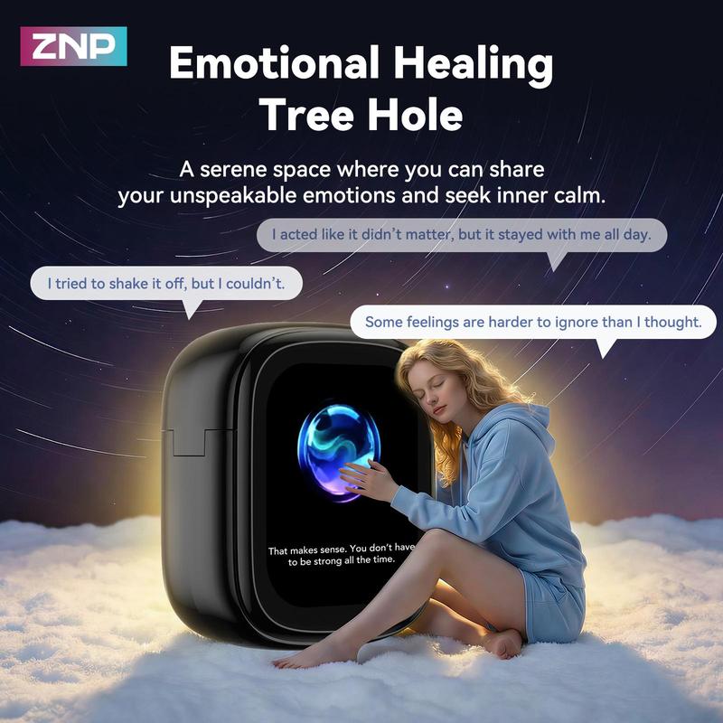 ZNP-N02 AI Intelligent Dialogue, AI Earphones: An AI robot designed for conversation, emotional companionship, and ease of use. Customizable character, suitable for both boys and girls. AI dialogue capabilities, suitable for games and learning.
