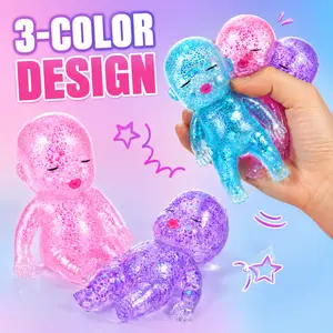 Baby Stress Relief Toys, Baby Glitter Squishy Toys, Slow Rising Toys for Kids & Adults, Anxiety Relief Fidget Sensory Toy, Soft Squeeze Decompression Dough for Adults Gifts, Party Favors, Office Desk Decorations