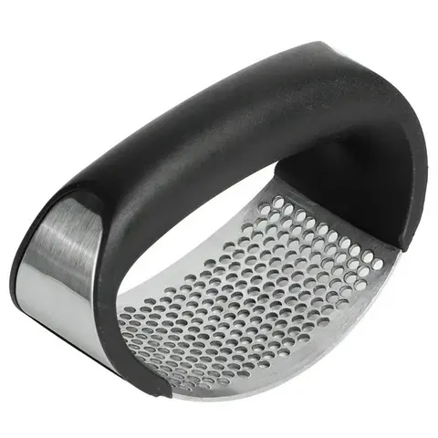 1 PCS Stainless Steel Garlic Press Rocker - Premium Kitchen Utensil Garlic Mincer with Arc Design, Ergonomic Grip, Effortless Crushing, Rust-Proof, Easy Clean, Ideal for Home Chefs, Durable Construction, Essential Cooking Utensil Gadget, Cooking Utensils