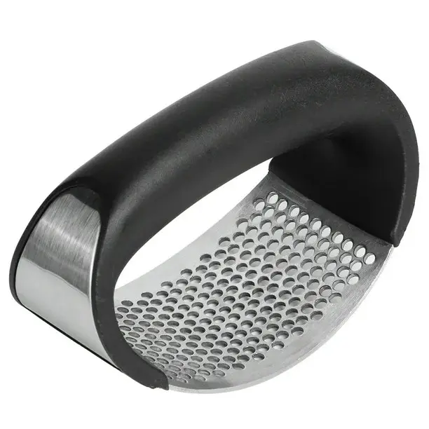 1 PCS Stainless Steel Garlic Press Rocker - Premium Kitchen Utensil Garlic Mincer with Arc Design, Ergonomic Grip, Effortless Crushing, Rust-Proof, Easy Clean, Ideal for Home Chefs, Durable Construction, Essential Cooking Utensil Gadget, Cooking Utensils