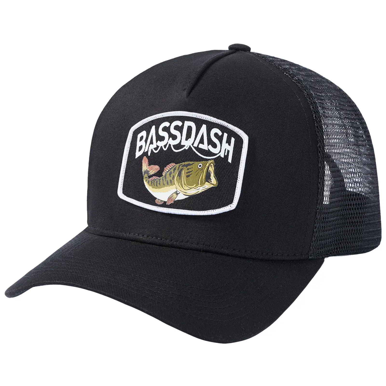 BASSDASH Trucker Hat Embroidered Patch Adjustable Baseball Cap Mesh Back Fishing Hat BASSDASH Trucker Hat Embroidered Patch Adjustable Baseball Cap Mesh Back Fishing Hat