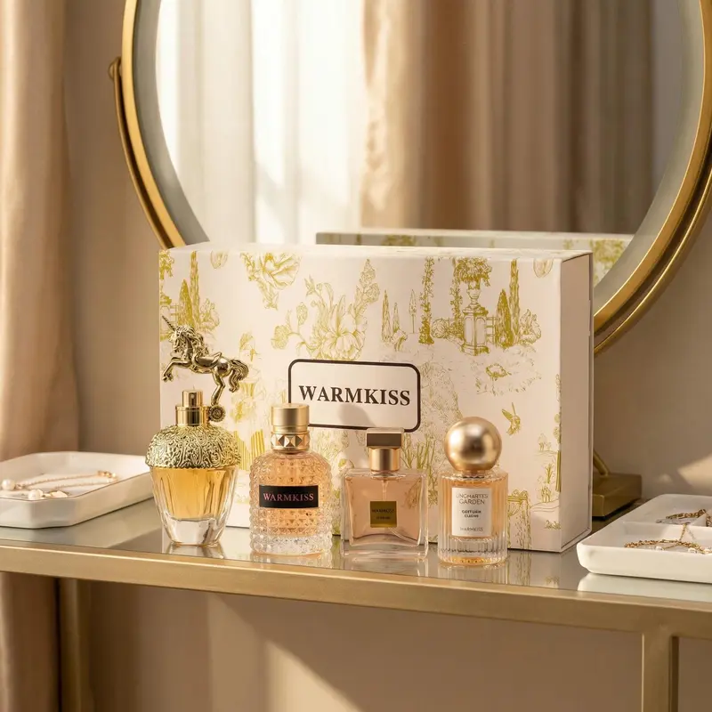 WARMKISS Women's 4-Piece Scented Fragrance Set - Long-Lasting Floral Fruity & Citrus Parfum for Women, Single Item, Ideal for Gifting & Summer Outings