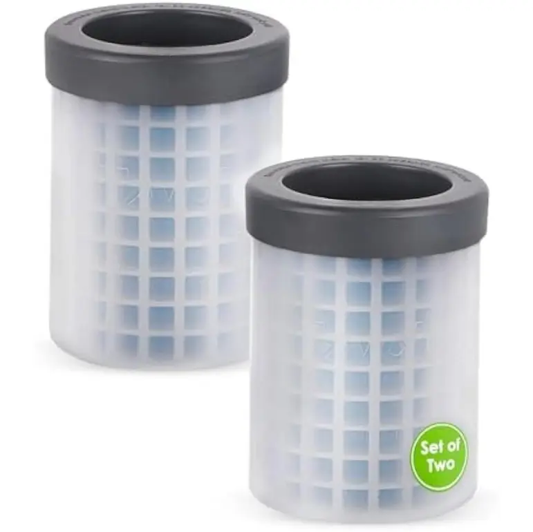Mini Ice Cylinder Trays Set of 2 – Squeeze & Release Design with Storage Bin and Scoop – Makes 150 Cubes
