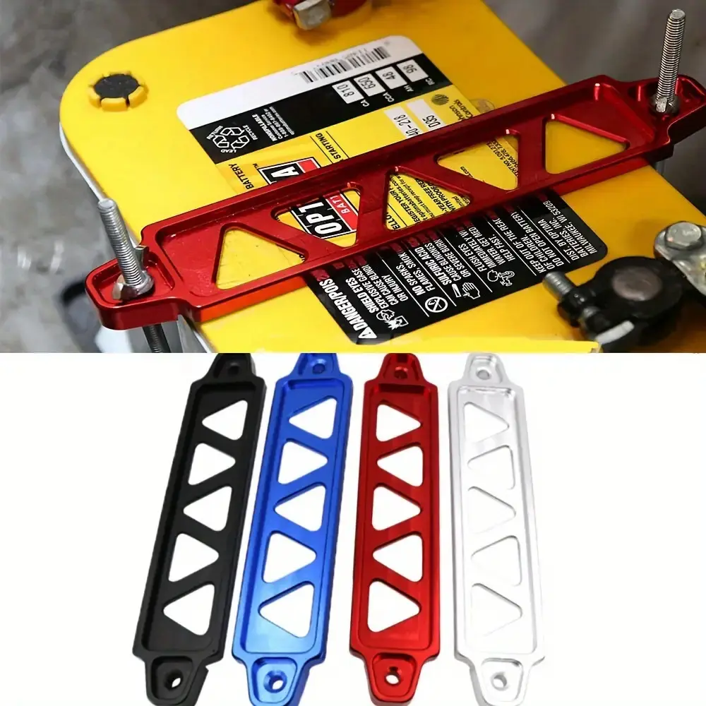JDM Aluminum Alloy Car Battery Strap Fixing Bracket, Battery Strap Bracket, 19cm Triangle Fixing Bracket, Car Modification Battery Bracket