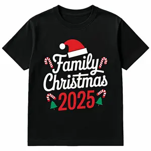 2025 Family Christmas Shirt |   Cute Candy Cane Santa Hat Graphic Tee for Men Women |   Xmas Holiday Party Gift
