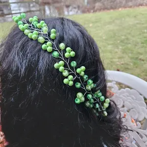 Handmade elegant green vine headpiece for women and girls.