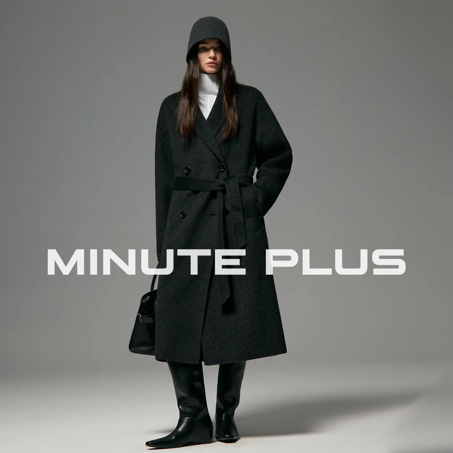 Merino Wool Long Coat Women, Peak Lapel Belted Double Breasted Winter Wool Outerwear