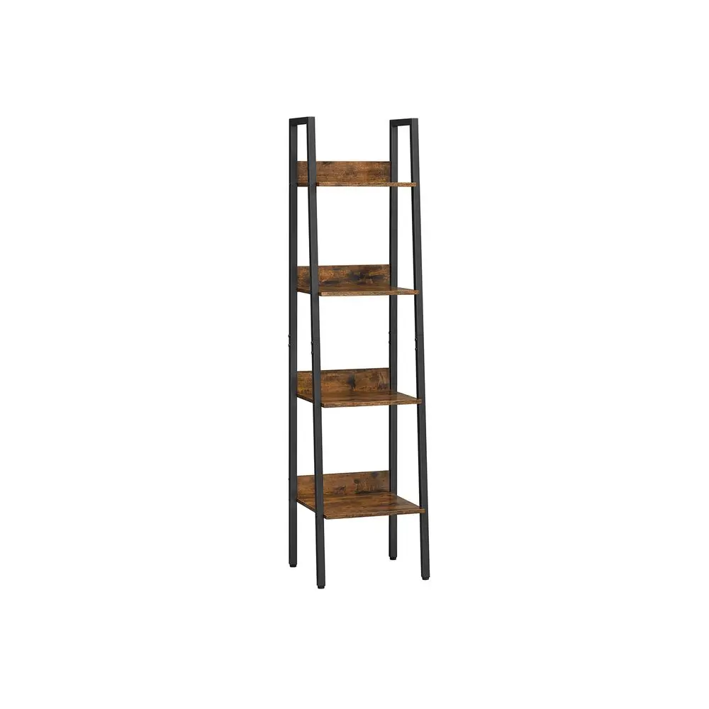SONGMICS HOME VASAGLE Slim Ladder Shelves with Metal Frame, Narrow Bookcase, Ladder Shelf for Home Office, Living Room, Bedroom, Kitchen