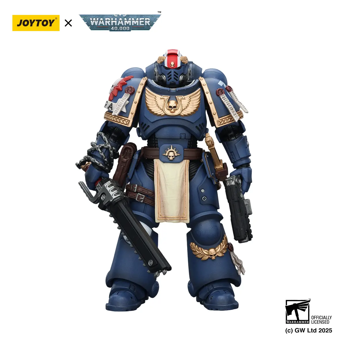 Joytoy 1/18 Ultramarines Titus Non-Toxic PVC Collectible Action Figure - Articulated Small Figure with Laurels of Victory, Ideal for Ventilated Environment Display, Model JT02779, Articulated Figures