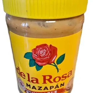 De La Rosa Mazapan Spread - Yellow Jar with Red Rose Logo - Product Name and Image Provided
