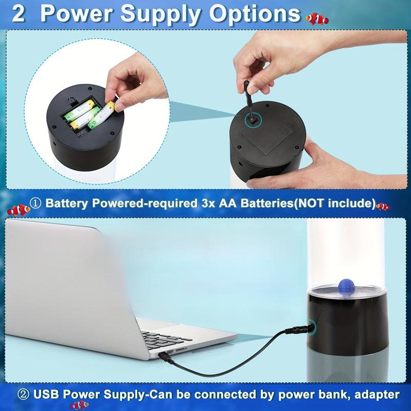 12-inch -/- ( Not Included) Bubble Fish Aquarium Lamp with Control, RGB Color-Changing LED Fish Tank Night Light, 4 Modes & Sensory Calming Mood Light for Bedside, for, for /s –