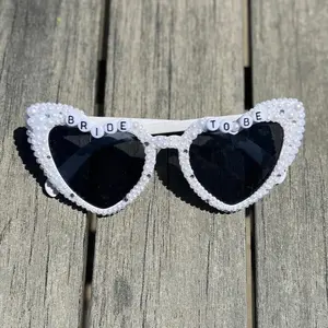 Heart Shaped Bride Sunglasses - Custom Bridal Sunglasses For Bachelorette Party
