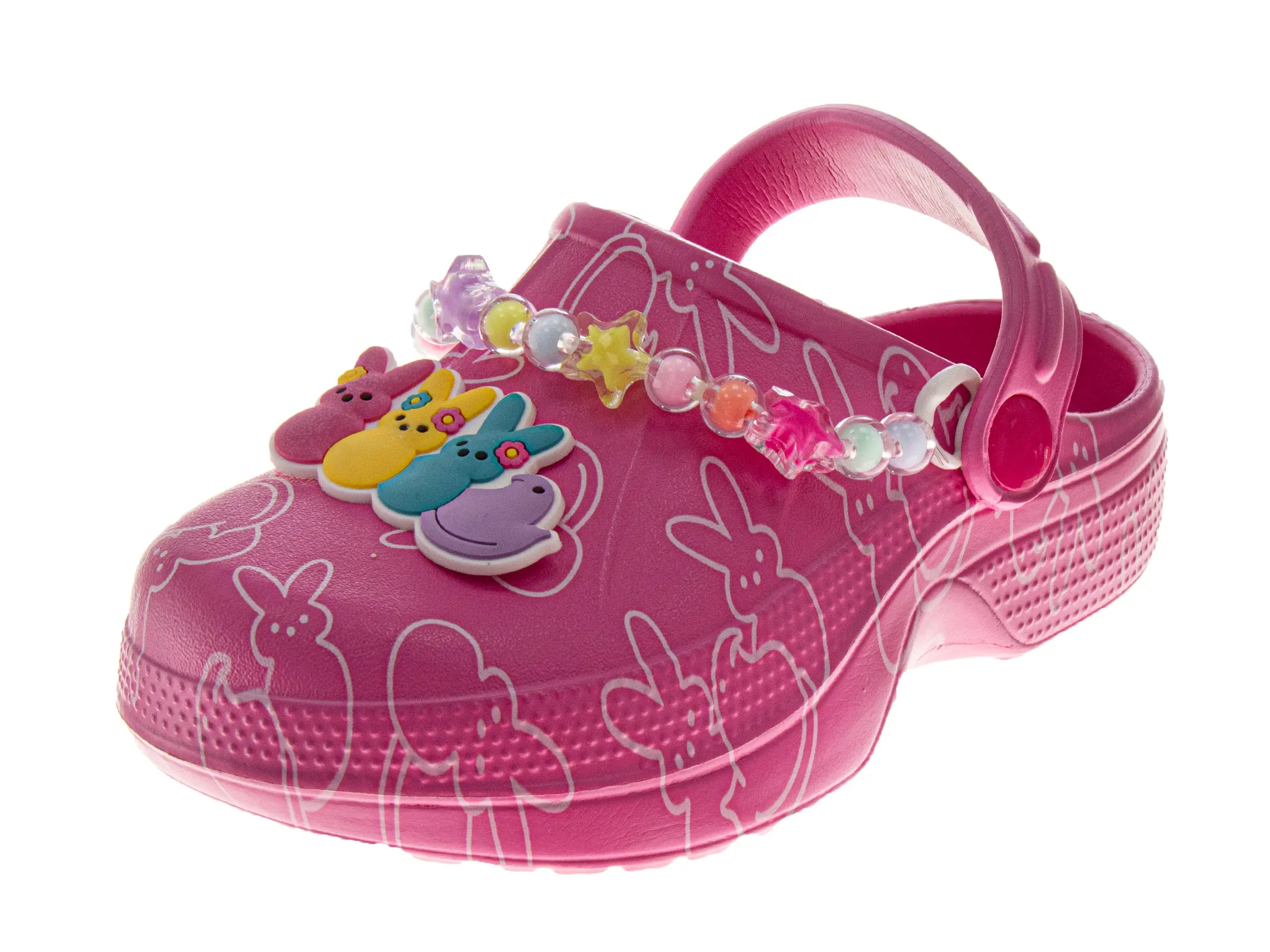 Peeps Girls' Round Toe Slip-On Clogs - Lightweight, Comfortable, Synthetic Casual Footwear for Little Kids/Big Kids (Including Size 2 for Boys and Girls), Casual Clog, Cartoon
