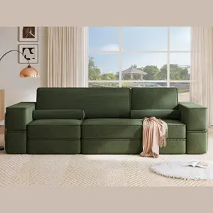 YITAHOME Comfy Corduroy Sectional Sofa with Deep Seat & High Pillows, Convertible Cloud Sectional Couch, Modern Easy-Clean Modular Sectional Sofa for Living Room Bedroom
