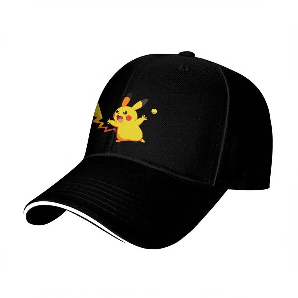 New, for Men, Fashion, Funny, PIKACHU Printed Baseball Cap, Women's Ponytail Hat, PIKACHU Baseball Hats, Resist Hats