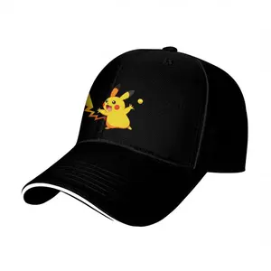 New, for Men, Fashion, Funny, PIKACHU Printed Baseball Cap, Women's Ponytail Hat, PIKACHU Baseball Hats, Resist Hats