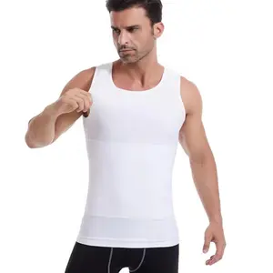Raw Street Wear Men's Compression Vest Belly Tightening Fitness Sports Sleeveless Tank Tops Tight Fitting O-neck Black White Classic Color Vest